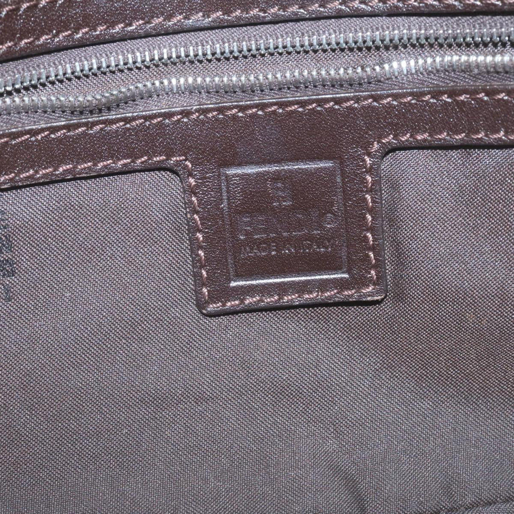 FENDI Zucca Canvas Mamma Baguette Shoulder Bag Brown Black yk3888A