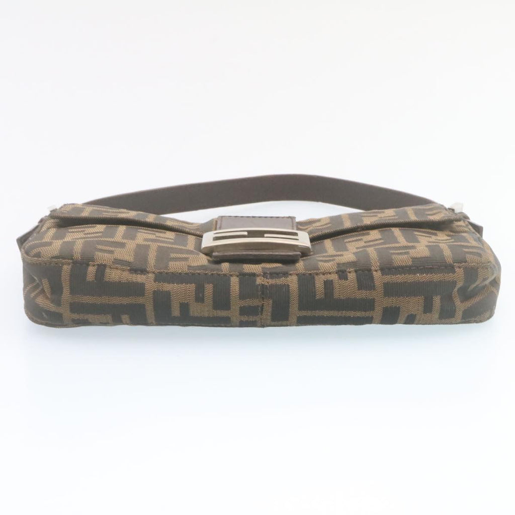 FENDI Zucca Canvas Mamma Baguette Shoulder Bag Brown Black yk3888A