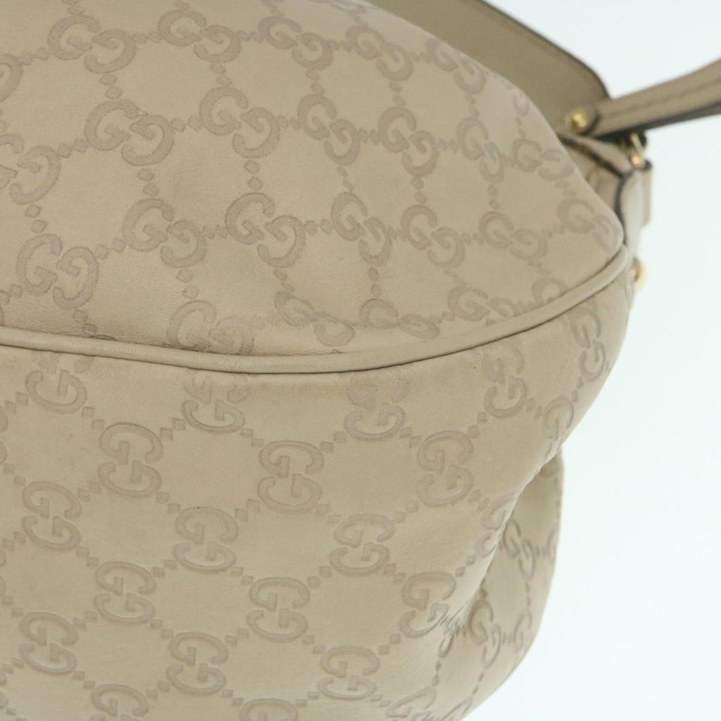 GUCCI Guccissima Shoulder Bag Leather White yk4024