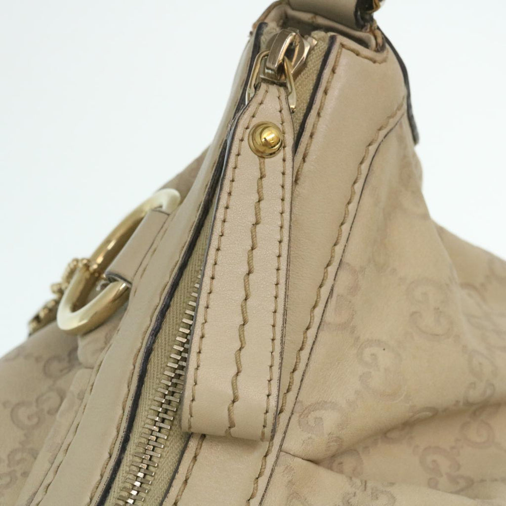 GUCCI Guccissima Shoulder Bag Leather White yk4024