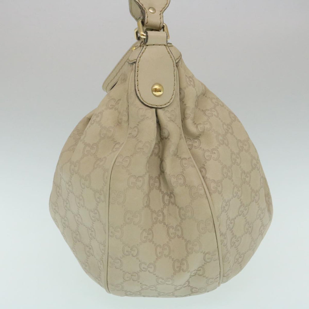 GUCCI Guccissima Shoulder Bag Leather White yk4024