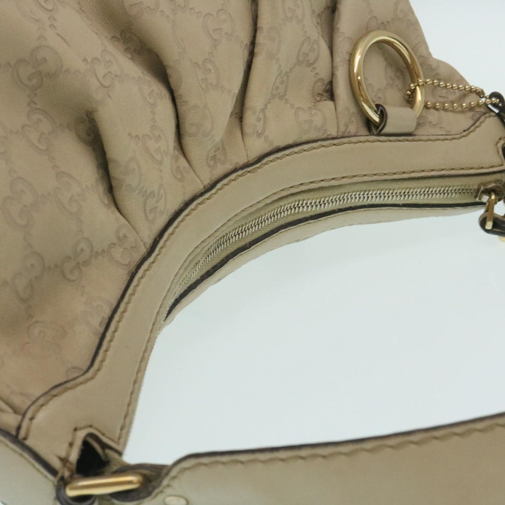 GUCCI Guccissima Shoulder Bag Leather White yk4024