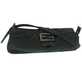 FENDI Mamma Baguette Shoulder Bag Canvas Gray yk4088