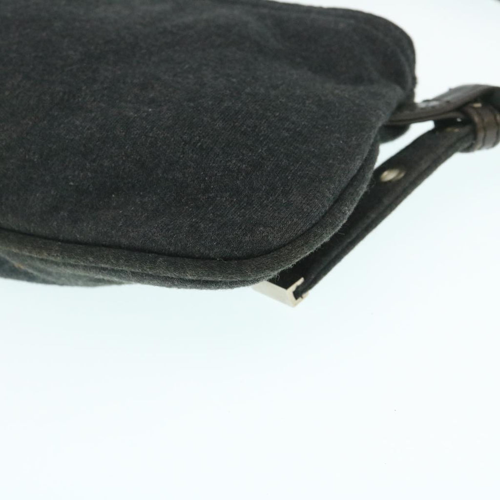 FENDI Mamma Baguette Shoulder Bag Canvas Gray yk4088