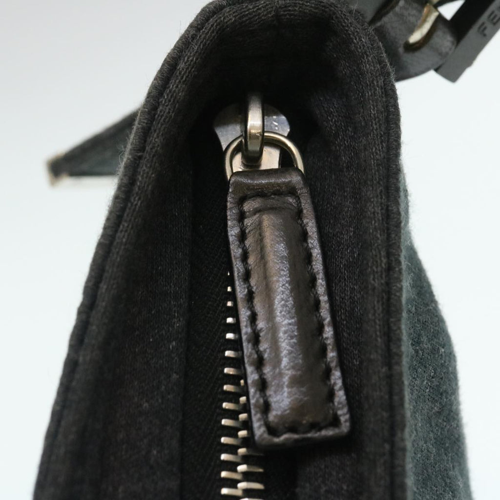 FENDI Mamma Baguette Shoulder Bag Canvas Gray yk4088