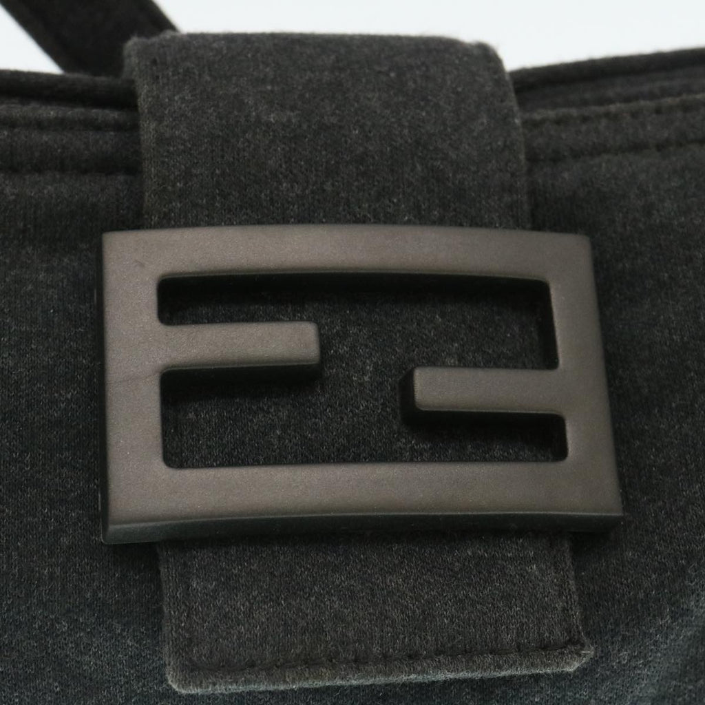 FENDI Mamma Baguette Shoulder Bag Canvas Gray yk4088