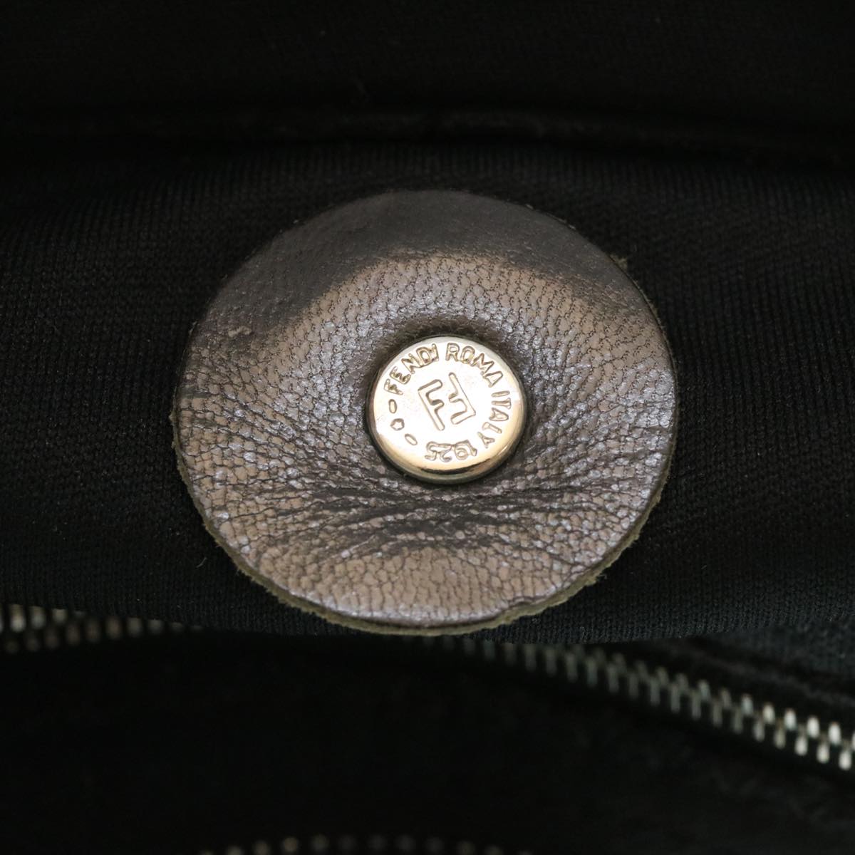 FENDI Mamma Baguette Shoulder Bag Canvas Gray yk4088