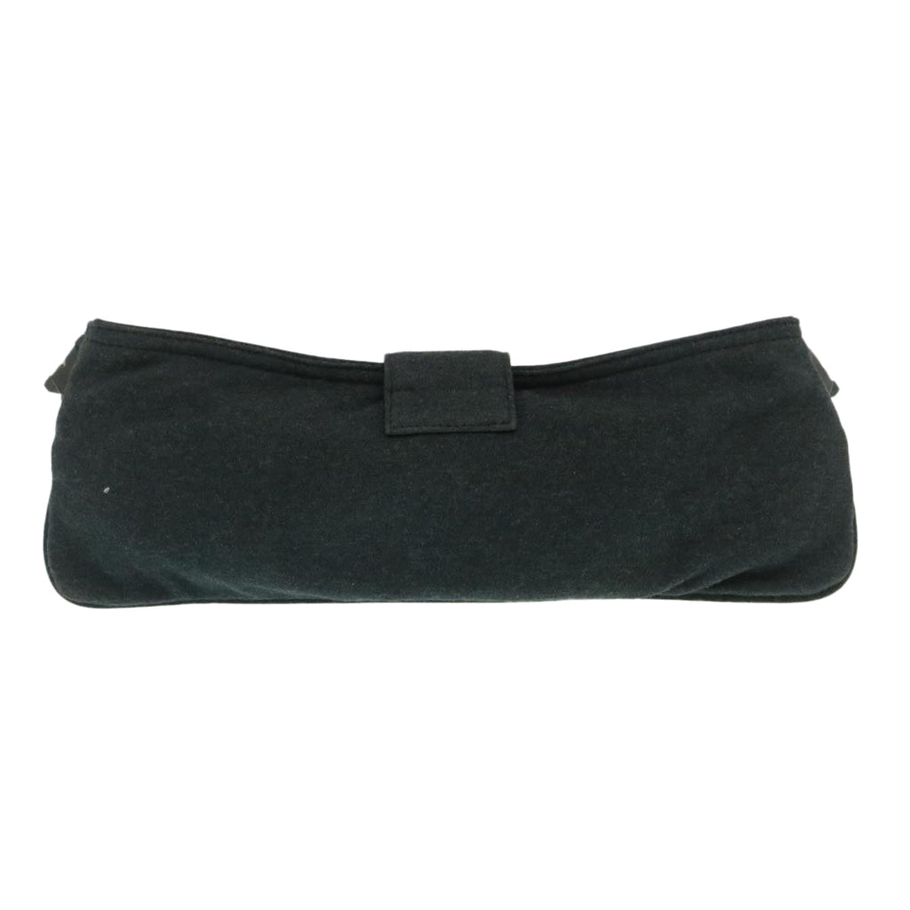 FENDI Mamma Baguette Shoulder Bag Canvas Gray yk4088