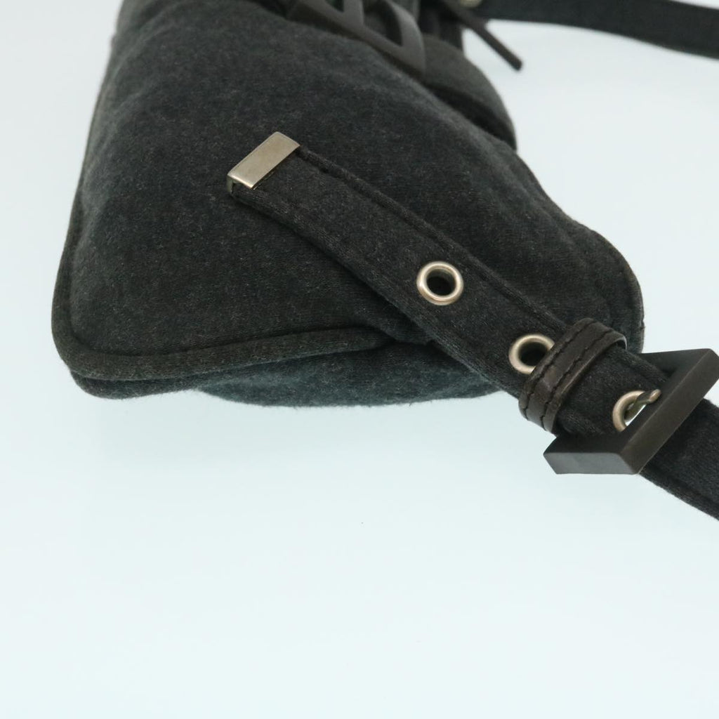 FENDI Mamma Baguette Shoulder Bag Canvas Gray yk4088