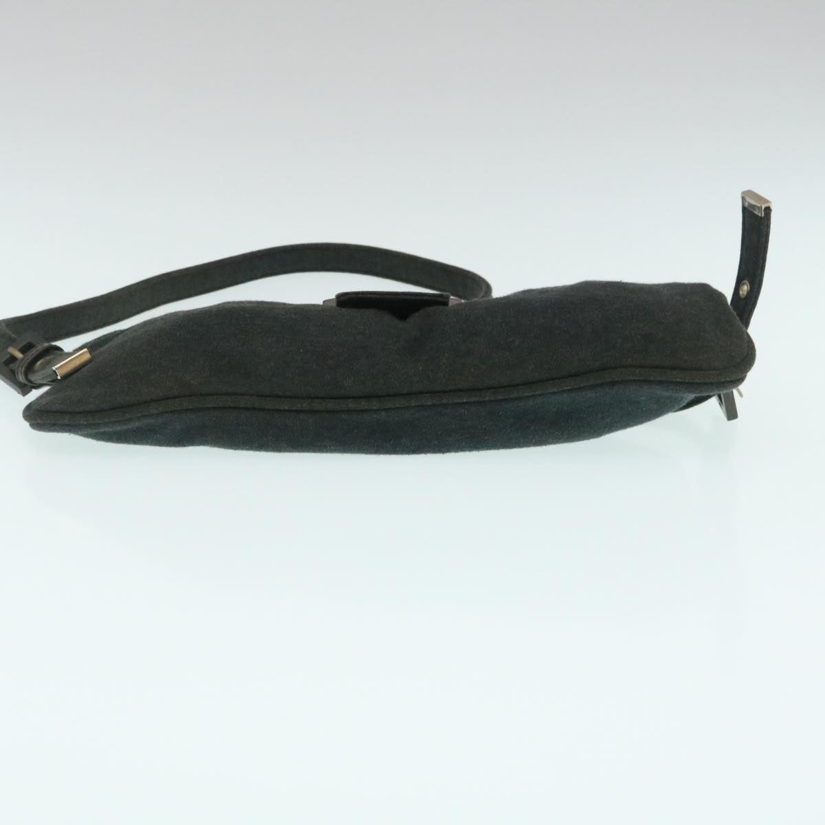 FENDI Mamma Baguette Shoulder Bag Canvas Gray yk4088