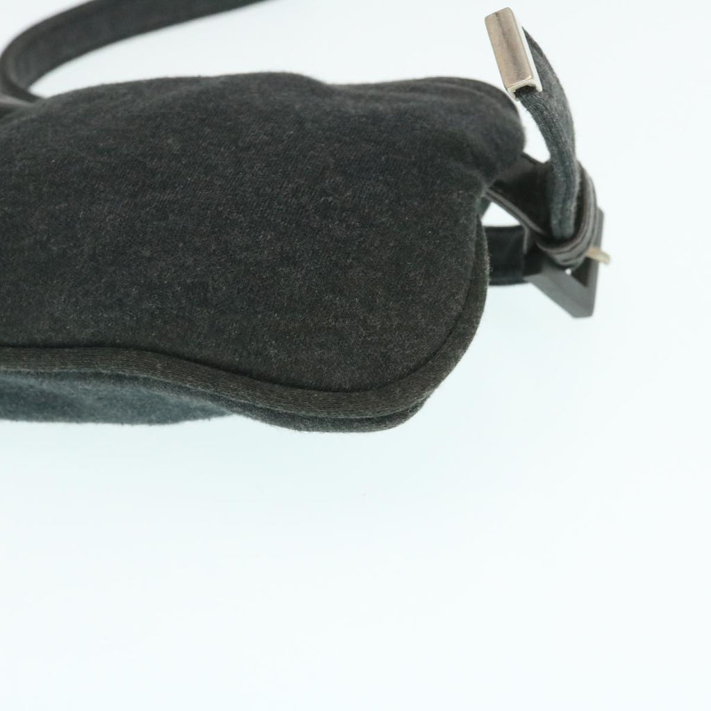 FENDI Mamma Baguette Shoulder Bag Canvas Gray yk4088