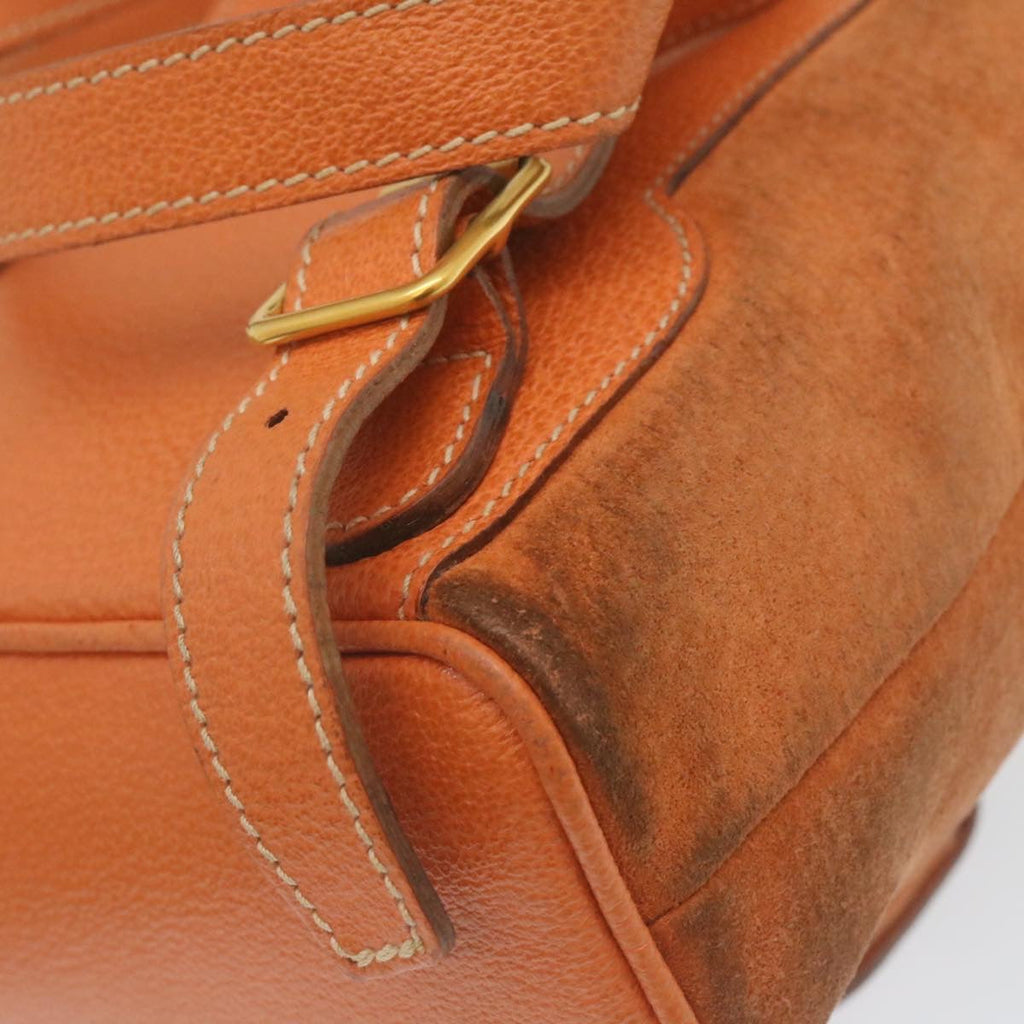 GUCCI Bamboo Boston Bag Suede Orange yk4110