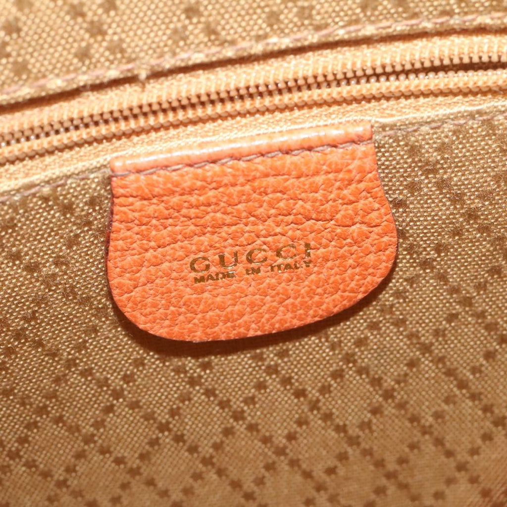 GUCCI Bamboo Boston Bag Suede Orange yk4110