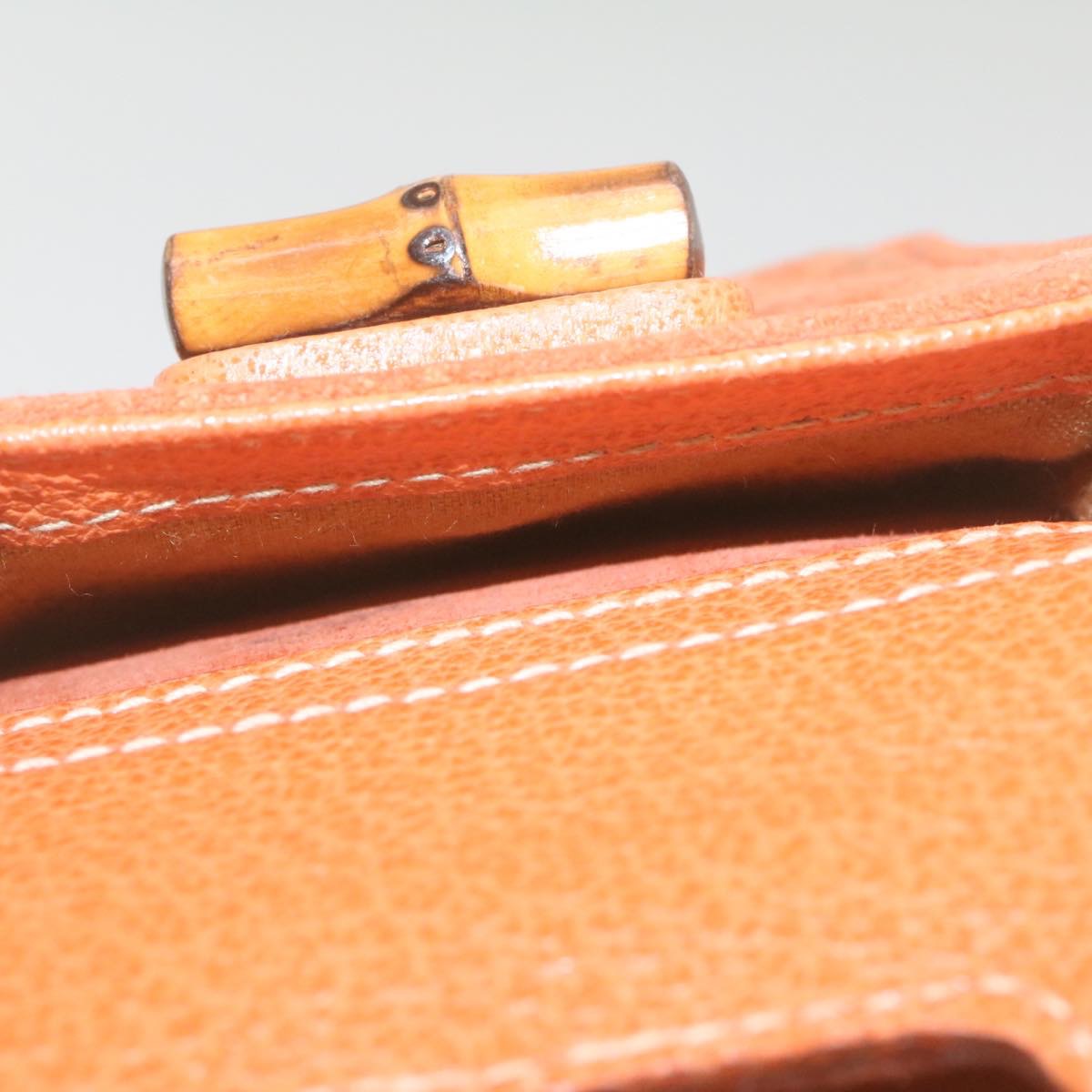 GUCCI Bamboo Boston Bag Suede Orange yk4110