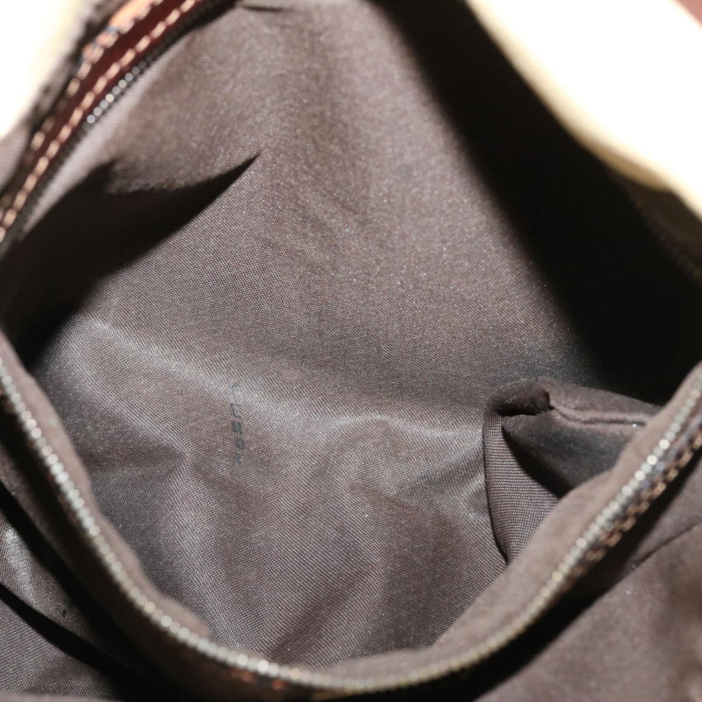 FENDI Mamma Baguette Shoulder Bag Canvas Beige yk4541