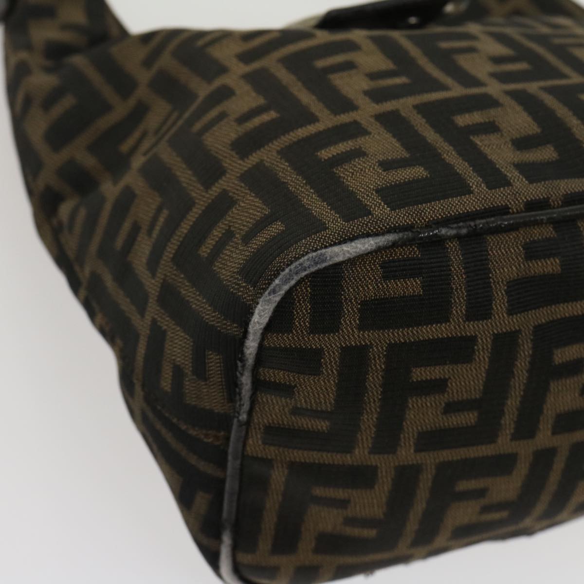 FENDI Zucca Canvas Mamma Baguette Shoulder Bag Brown Black yk4558