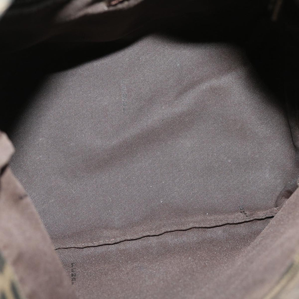 FENDI Zucca Canvas Mamma Baguette Shoulder Bag Brown Black yk4558