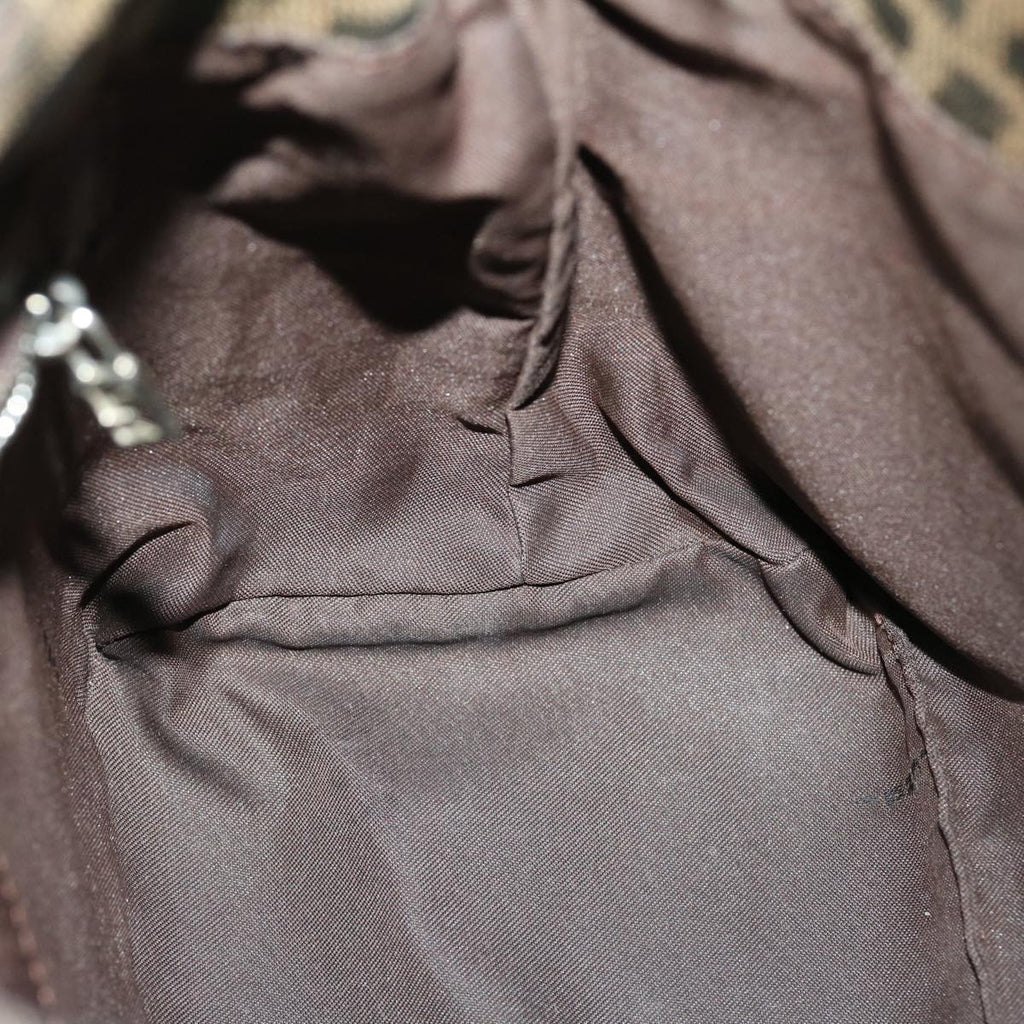 FENDI Zucca Canvas Mamma Baguette Shoulder Bag Brown Black yk4558