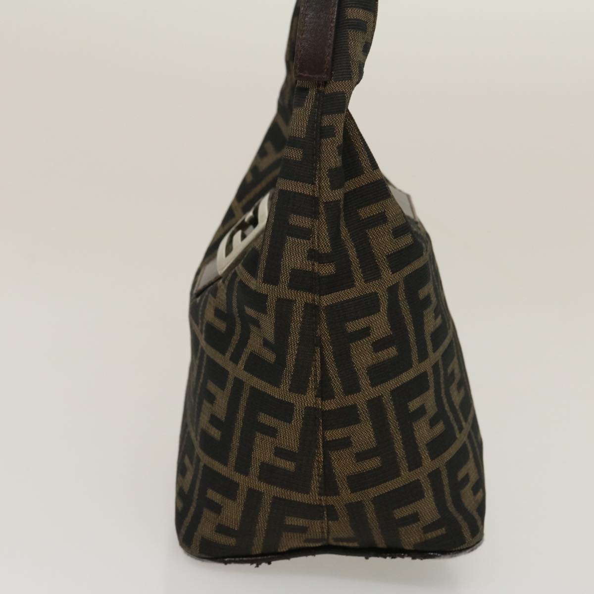 FENDI Zucca Canvas Mamma Baguette Shoulder Bag Brown Black yk4558