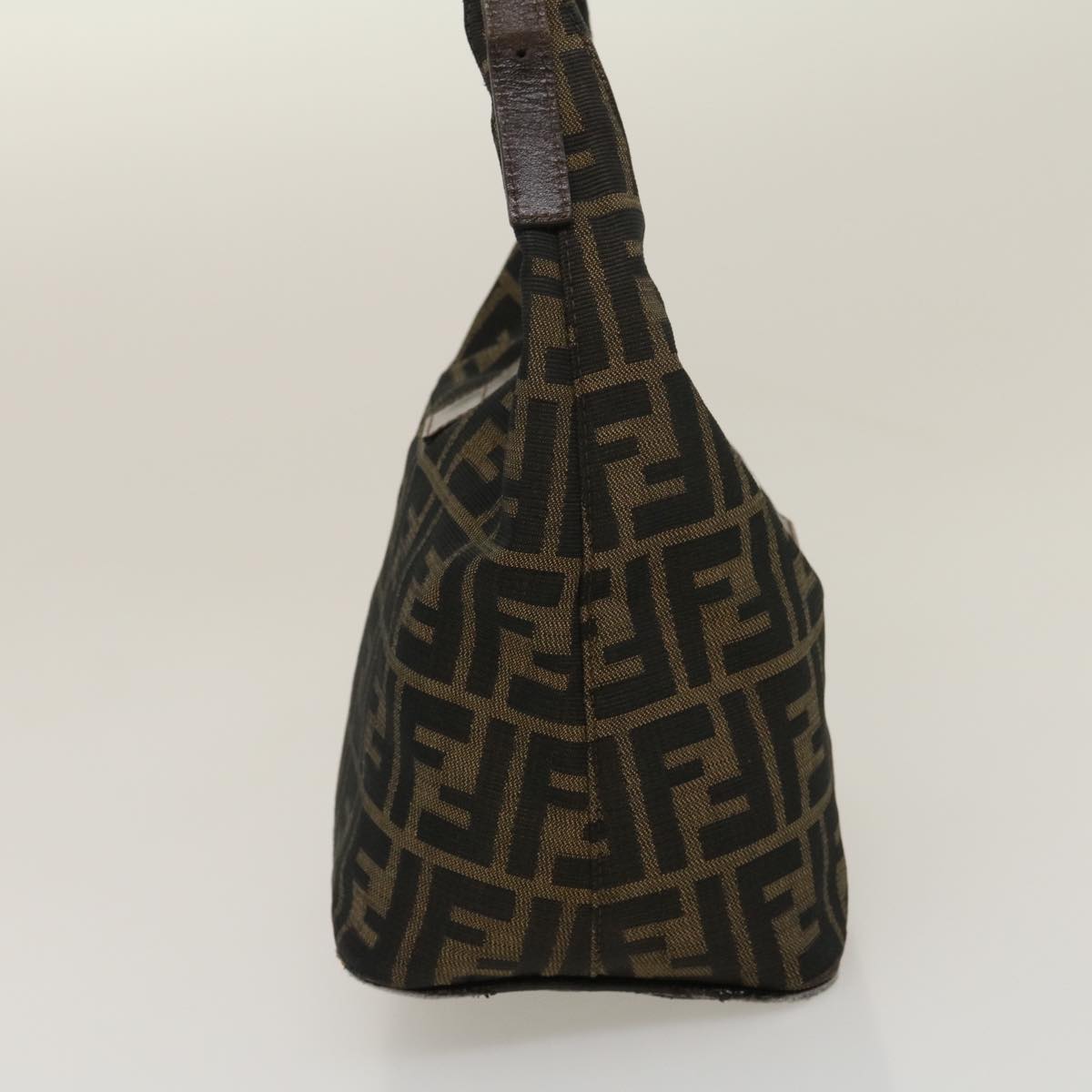 FENDI Zucca Canvas Mamma Baguette Shoulder Bag Brown Black yk4558