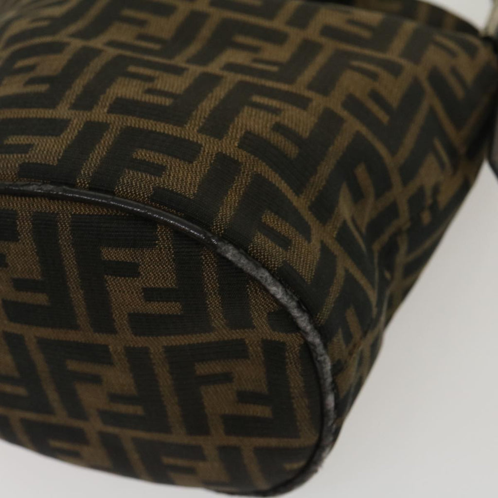 FENDI Zucca Canvas Mamma Baguette Shoulder Bag Brown Black yk4561