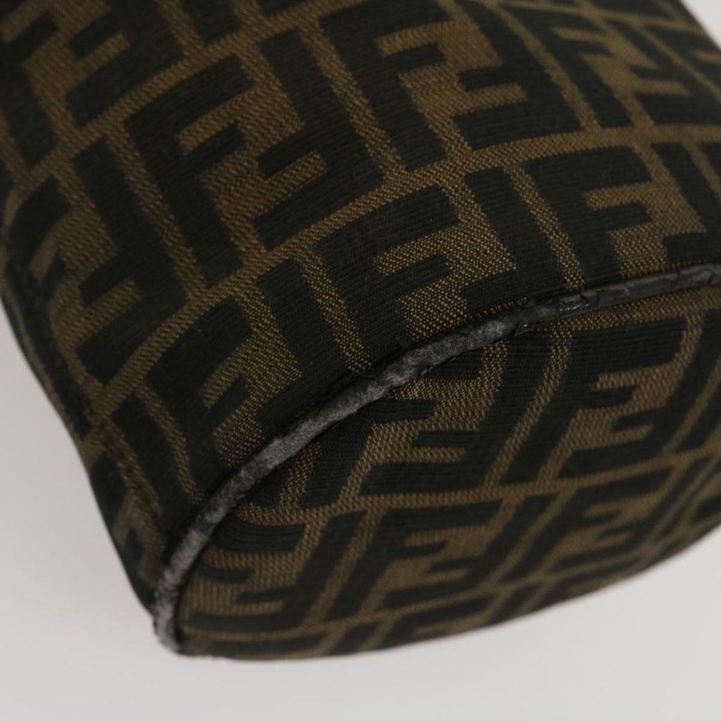 FENDI Zucca Canvas Mamma Baguette Shoulder Bag Brown Black yk4561
