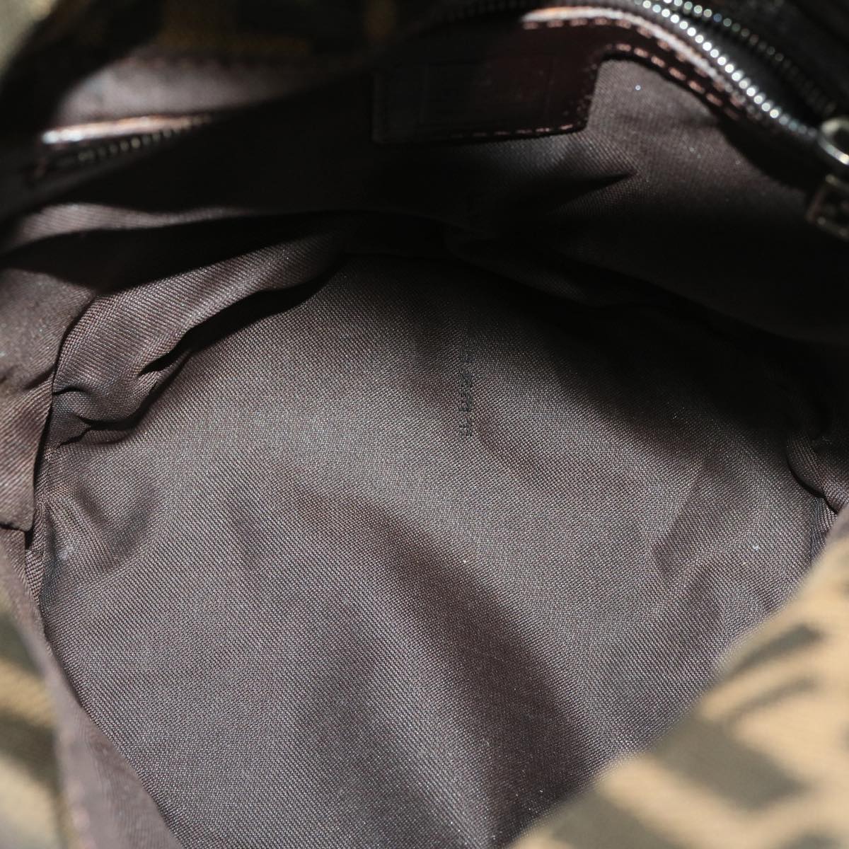 FENDI Zucca Canvas Mamma Baguette Shoulder Bag Brown Black yk4561
