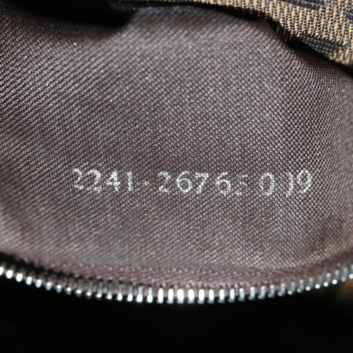 FENDI Zucca Canvas Mamma Baguette Shoulder Bag Brown Black yk4561