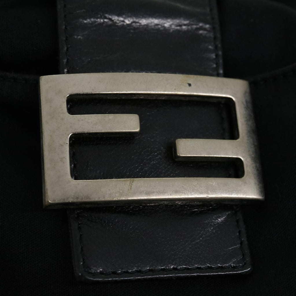 FENDI Mamma Baguette Shoulder Bag Nylon Black yk4679