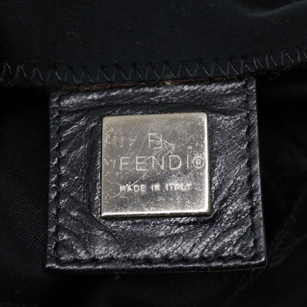 FENDI Mamma Baguette Shoulder Bag Nylon Black yk4679