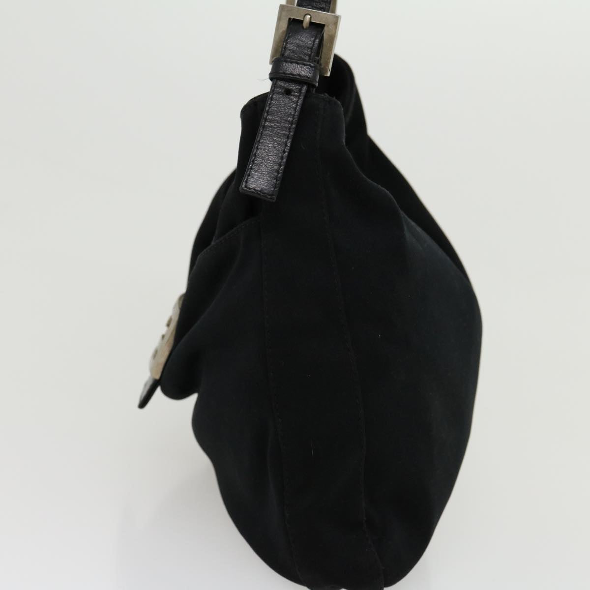 FENDI Mamma Baguette Shoulder Bag Nylon Black yk4679