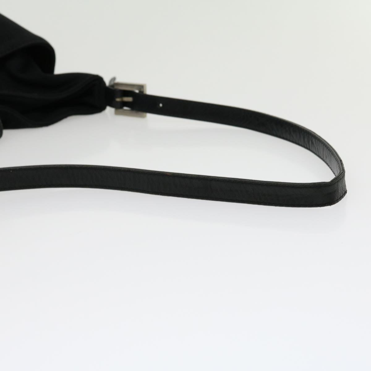 FENDI Mamma Baguette Shoulder Bag Nylon Black yk4679