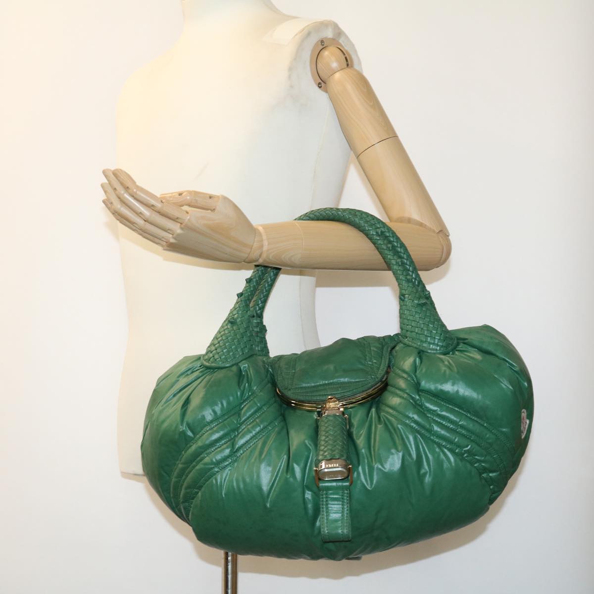 FENDI Moncler Spy Bag Shoulder Bag Nylon Green yk4770