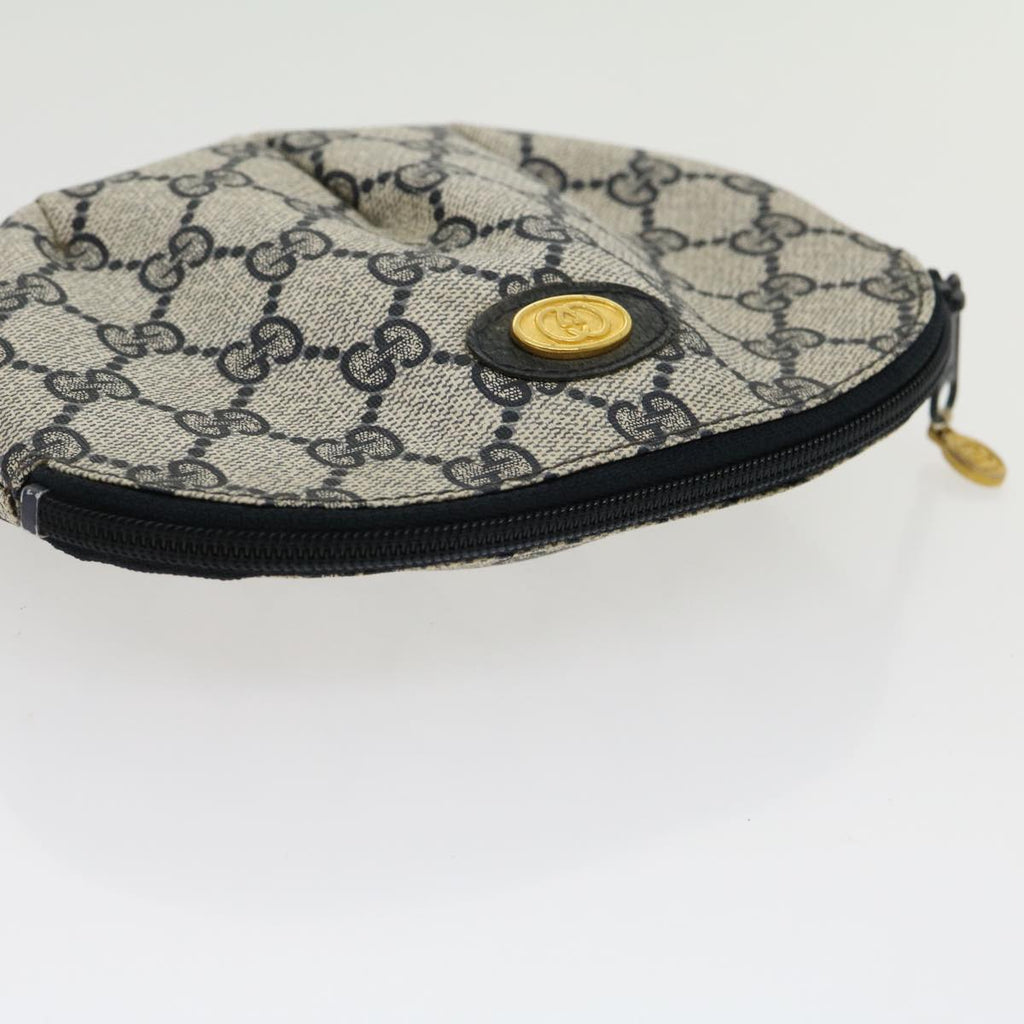 GUCCI GG Canvas Pouch PVC Leather Gray Navy 3780394492 yk4798