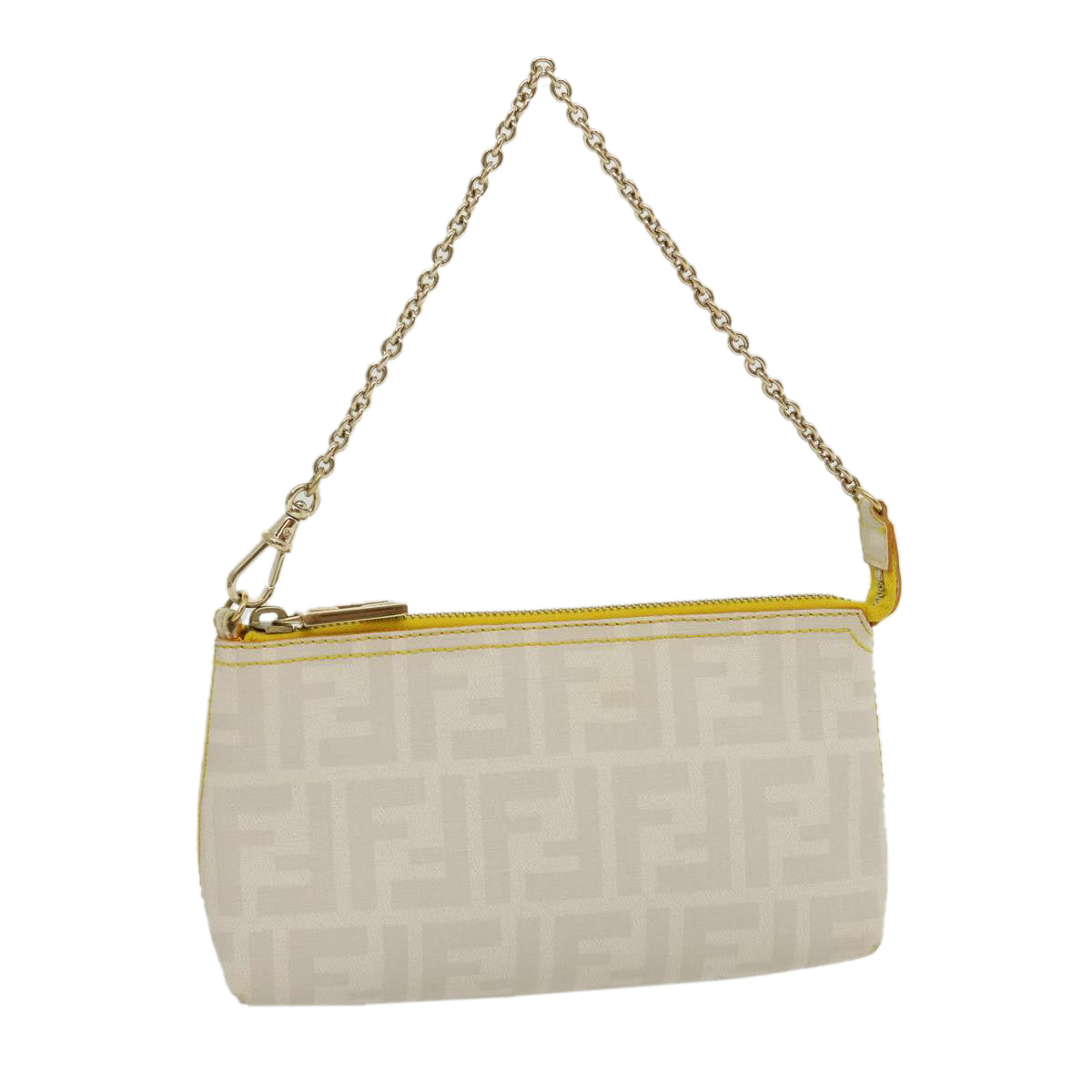 FENDI Zucca Canvas Accessory Pouch White yk4812