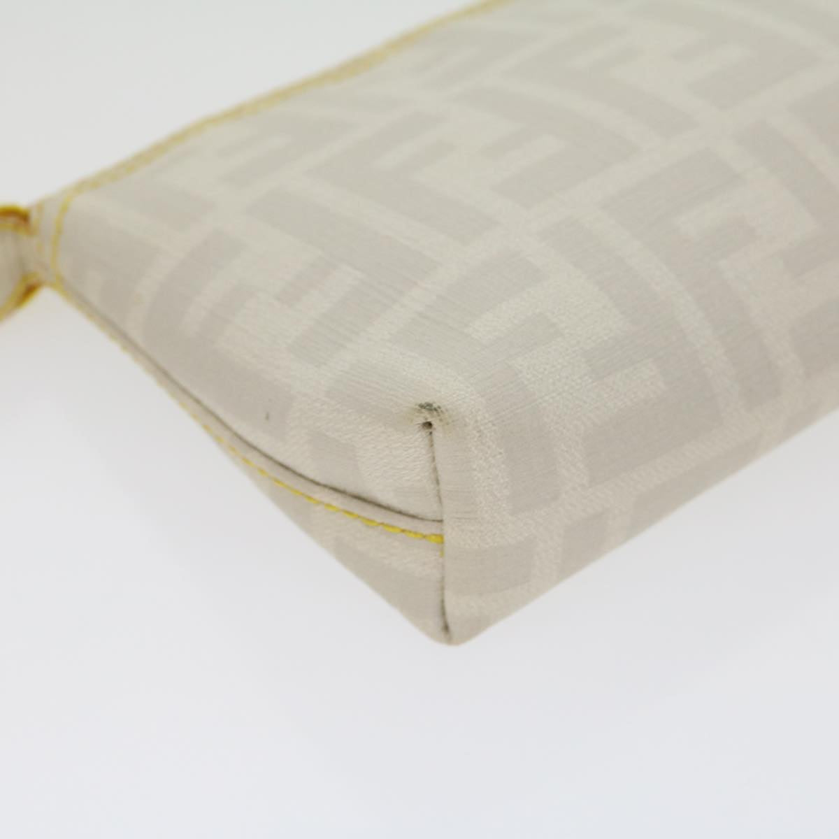 FENDI Zucca Canvas Accessory Pouch White yk4812
