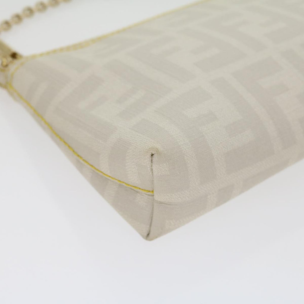 FENDI Zucca Canvas Accessory Pouch White yk4812
