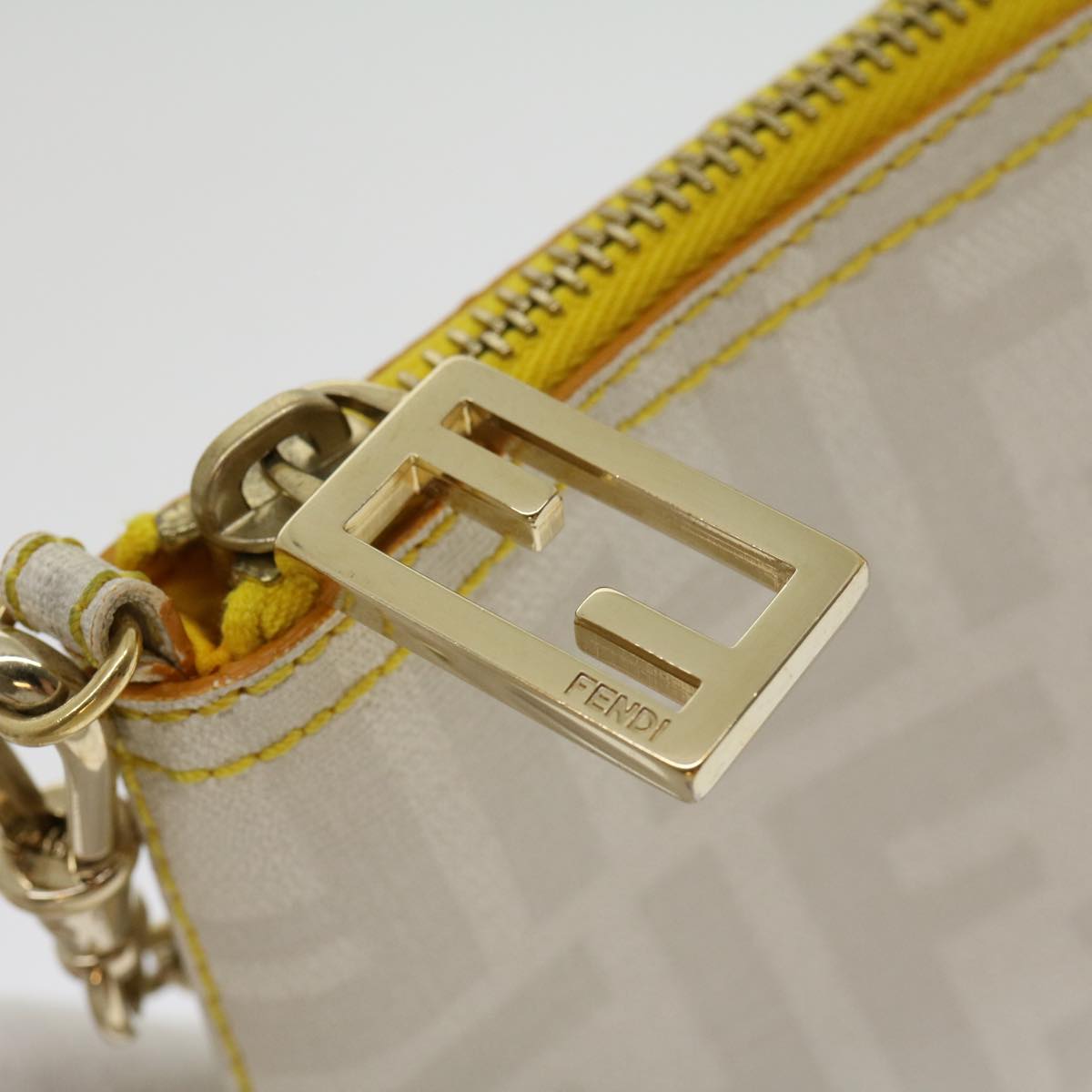 FENDI Zucca Canvas Accessory Pouch White yk4812