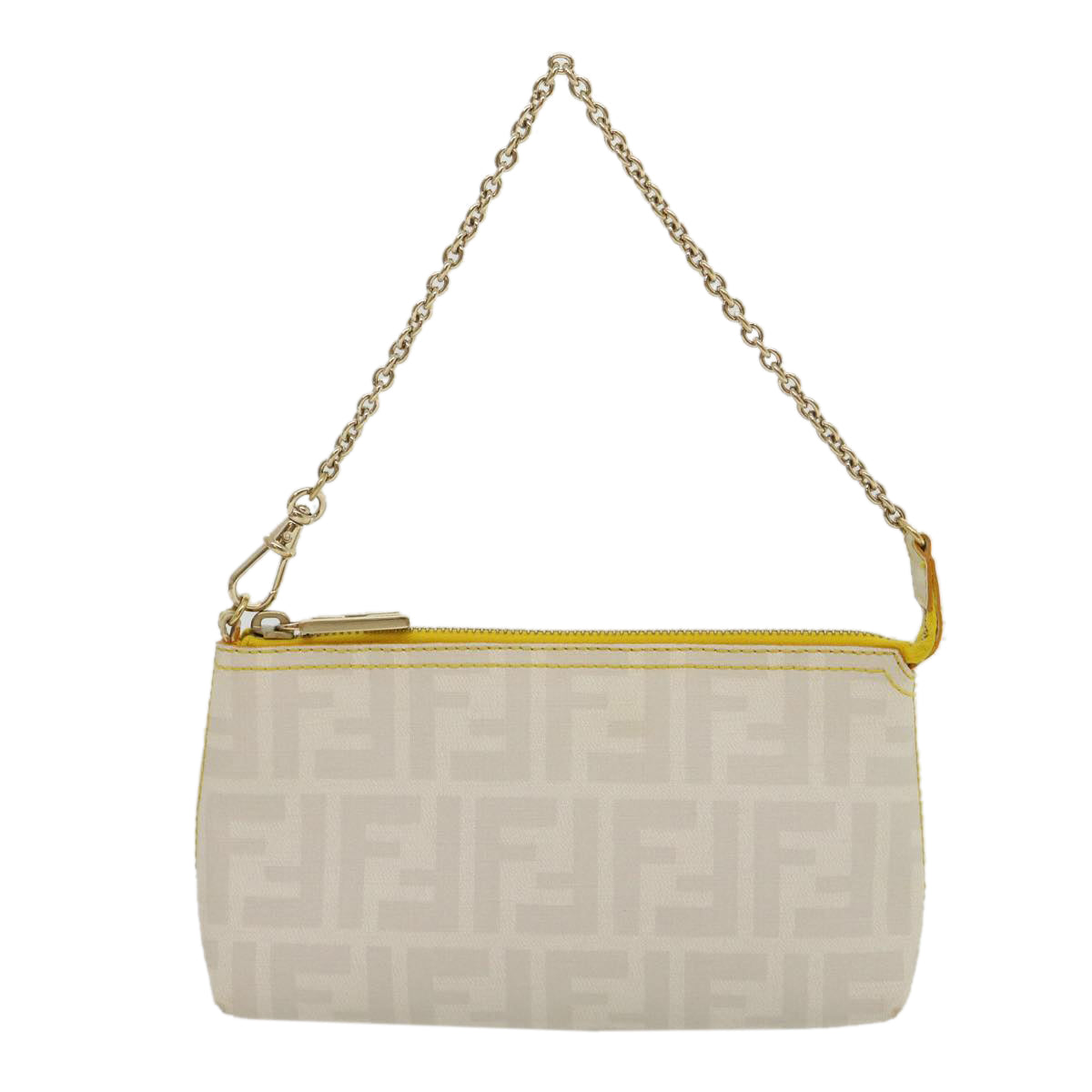 FENDI Zucca Canvas Accessory Pouch White yk4812