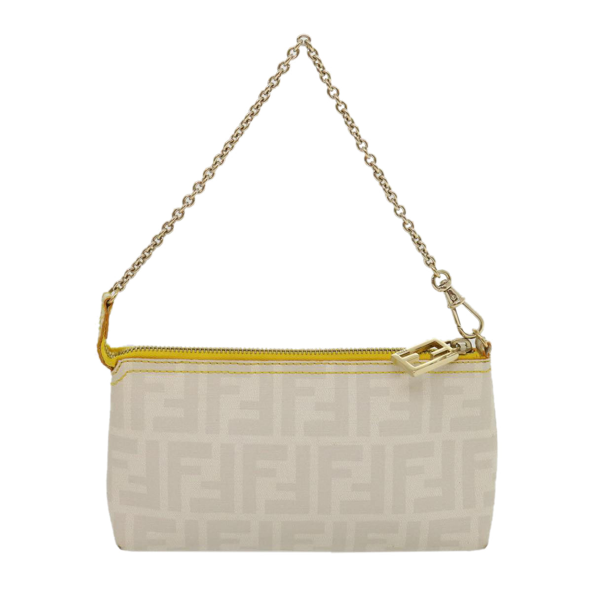 FENDI Zucca Canvas Accessory Pouch White yk4812