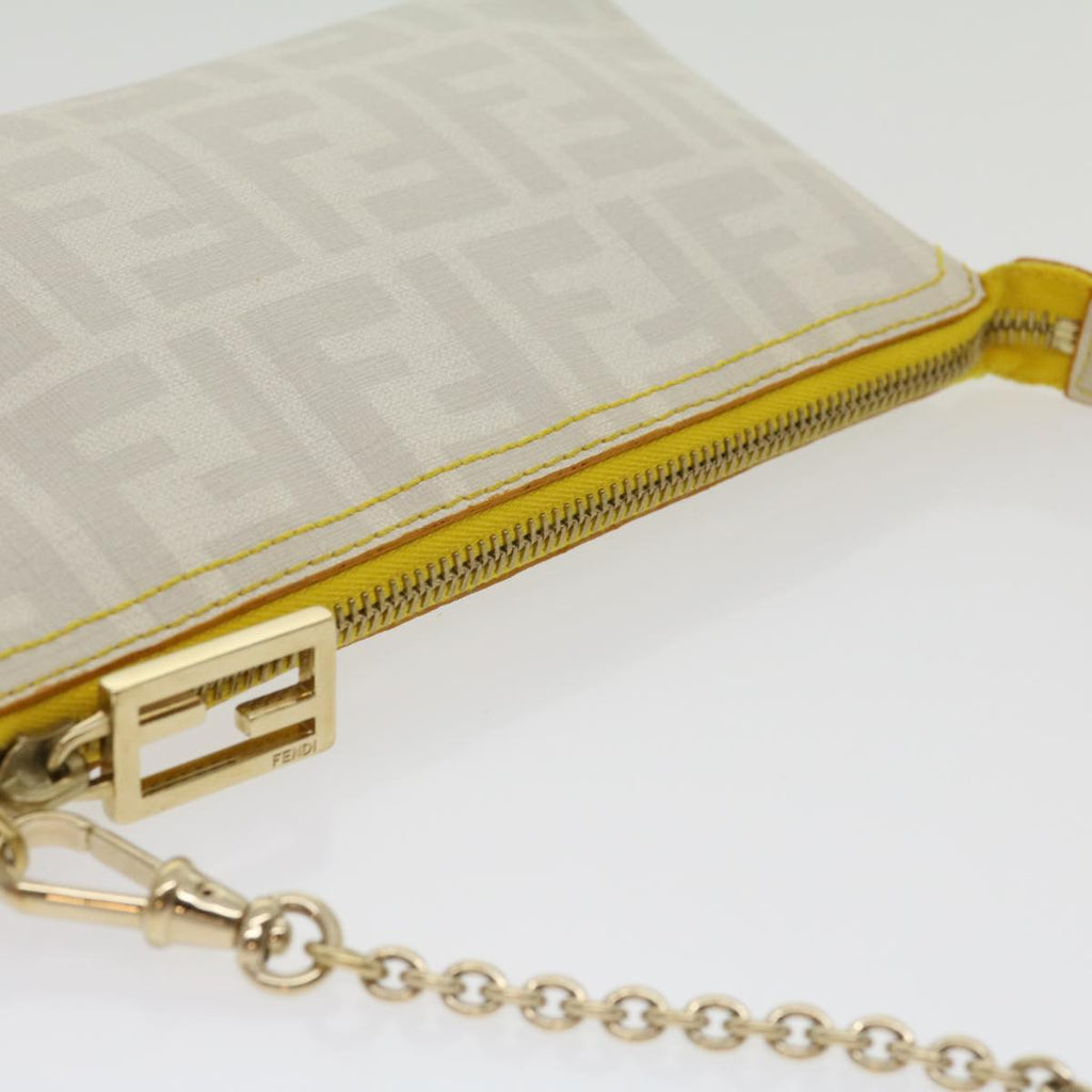 FENDI Zucca Canvas Accessory Pouch White yk4812