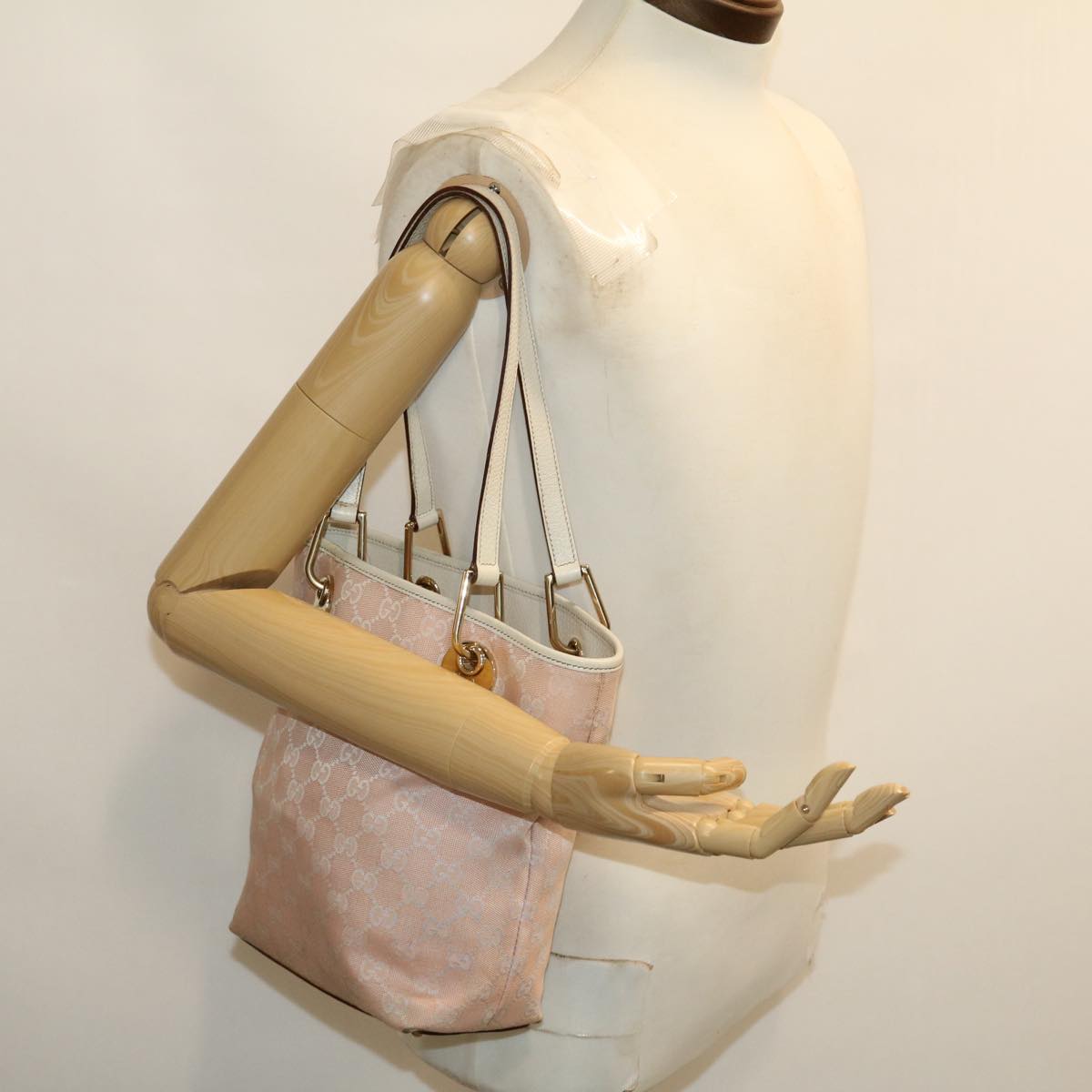GUCCI GG Canvas Tote Bag Pink 120840002404 yk4895