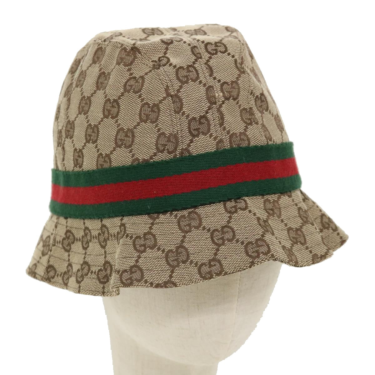 GUCCI Web Sherry Line GG Canvas Hat Beige Green Red yk4943
