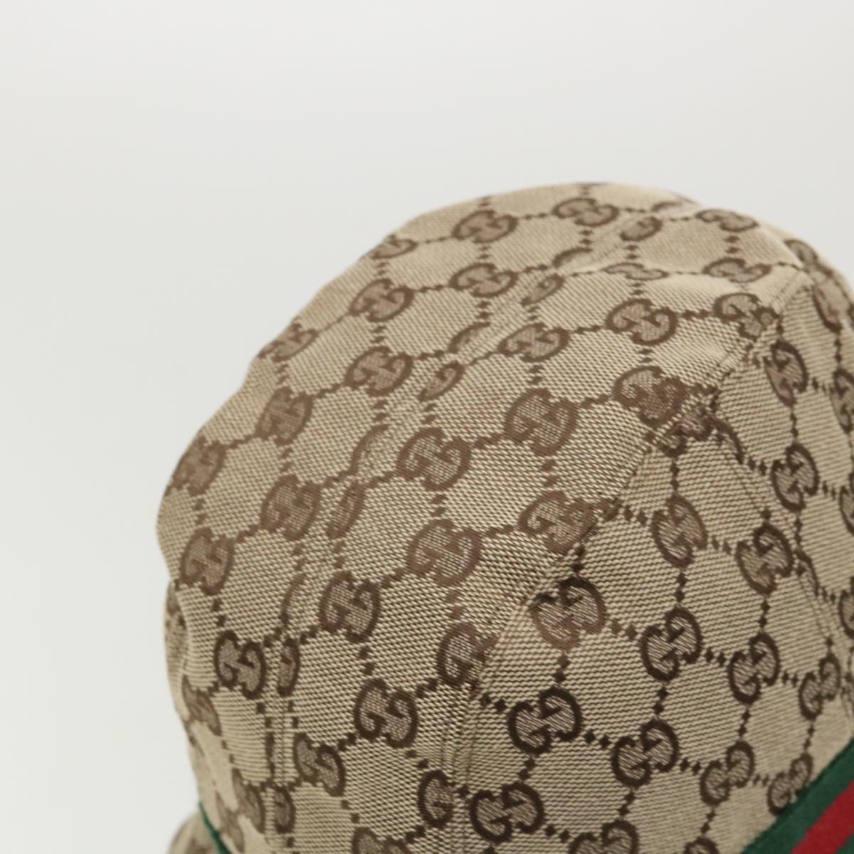 GUCCI Web Sherry Line GG Canvas Hat Beige Green Red yk4943