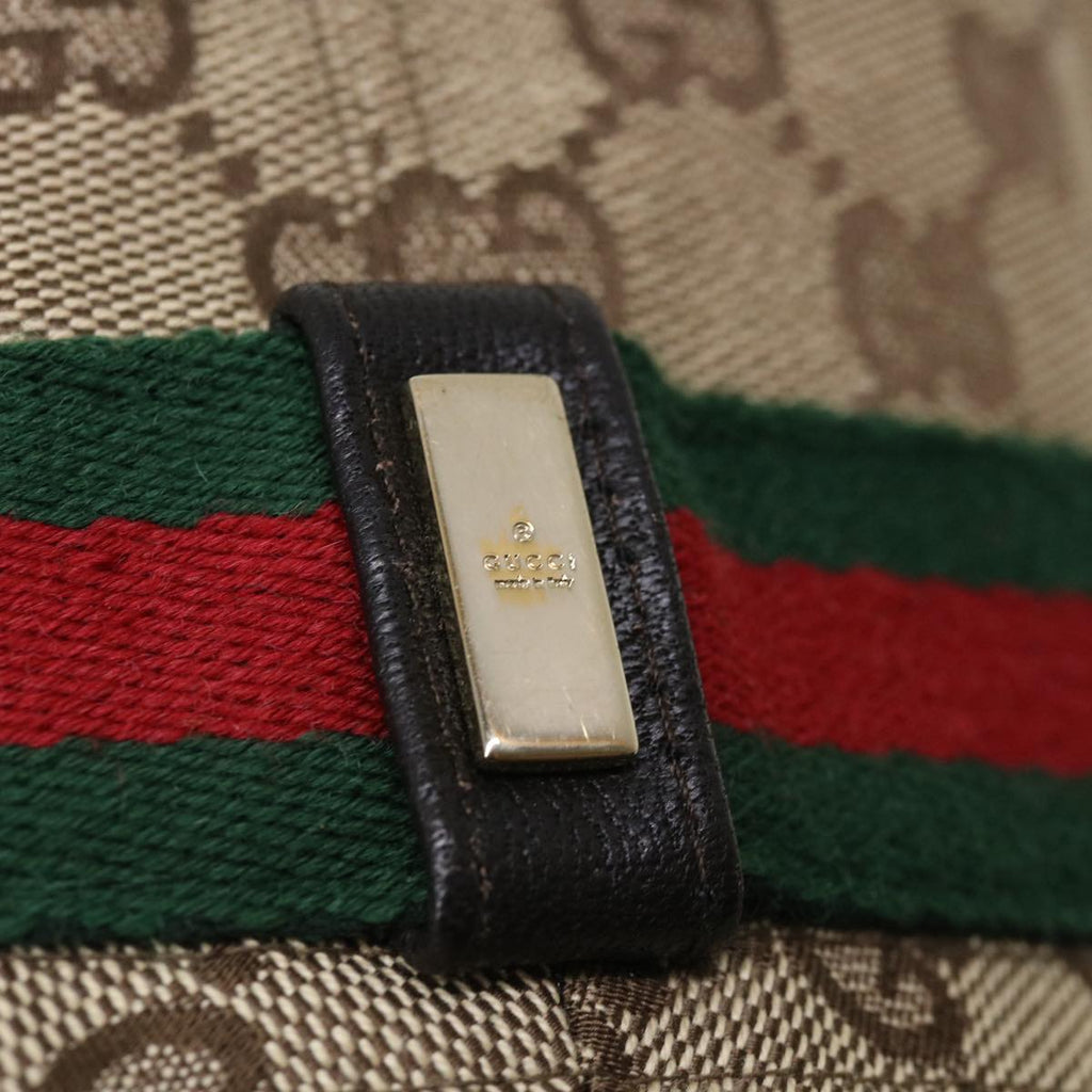 GUCCI Web Sherry Line GG Canvas Hat Beige Green Red yk4943