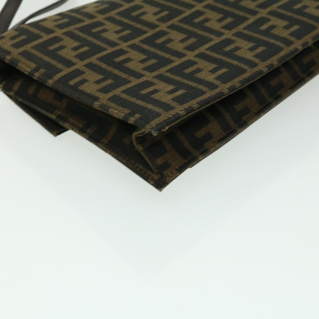 FENDI Zucca Canvas Clutch Bag Brown yk5039