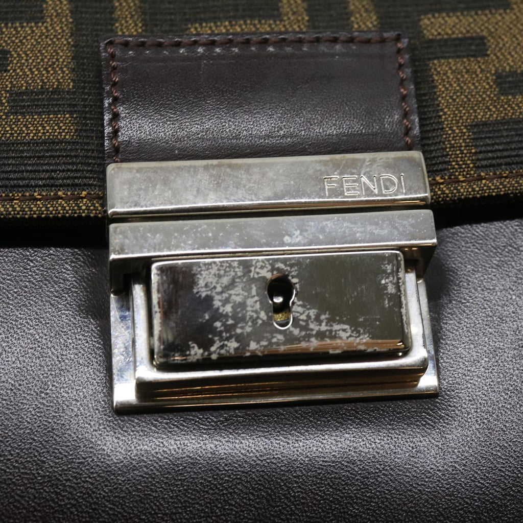 FENDI Zucca Canvas Clutch Bag Brown yk5039