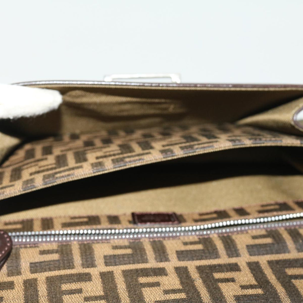 FENDI Zucca Canvas Clutch Bag Brown yk5039