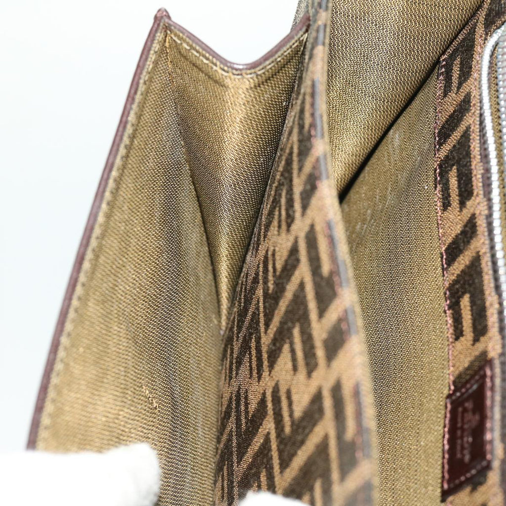 FENDI Zucca Canvas Clutch Bag Brown yk5039