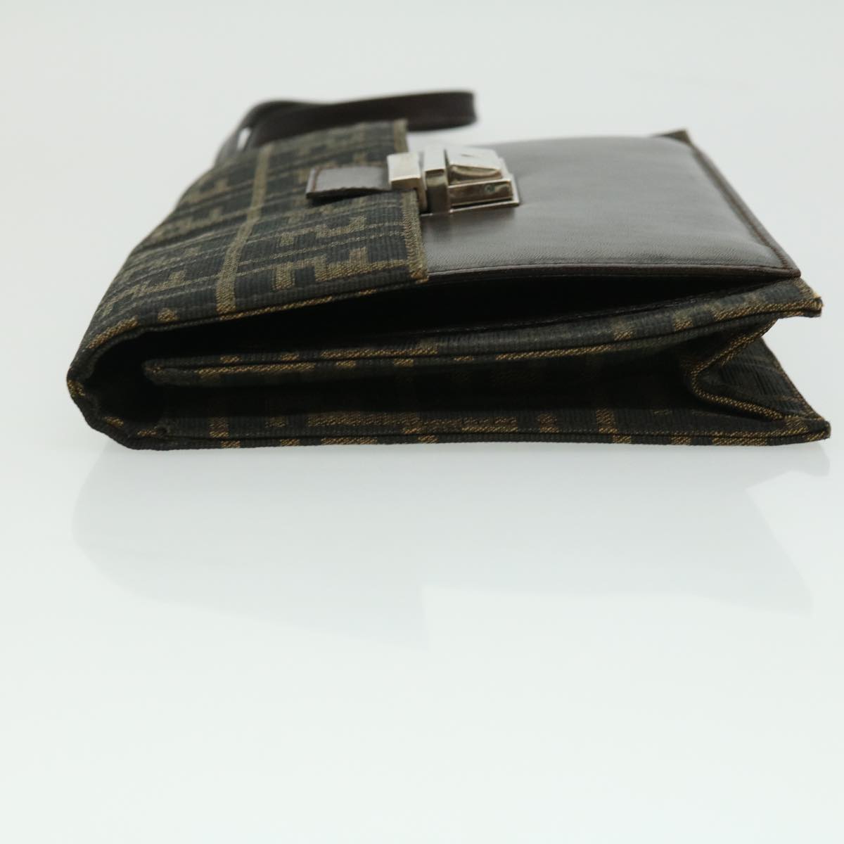 FENDI Zucca Canvas Clutch Bag Brown yk5039